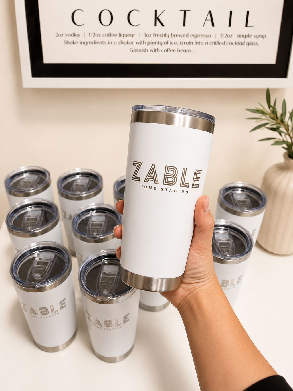 20 oz White Tumbler
